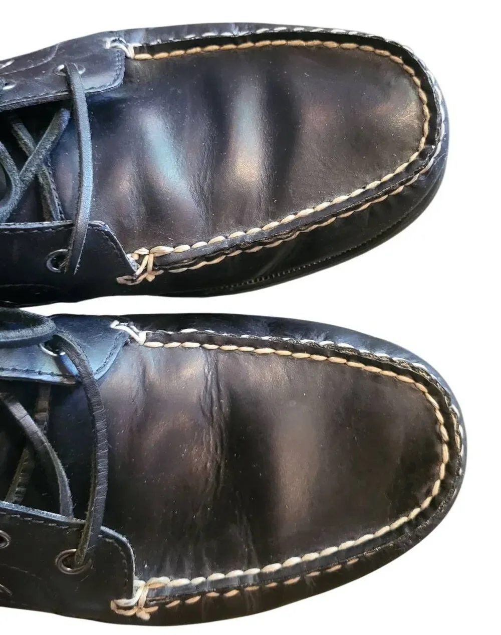 Polo Ralph Lauren Boots Men's 10.5 Black Leather Barrott Lace Up Moc Chukka